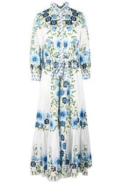 Robe longue en coton imprimé floral Borgo De Nor taille 12 au Royaume-Uni