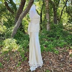 Robe longue en soie ivoire Dina Bar-EL 100% taille Large pour soirée de mariage vintage