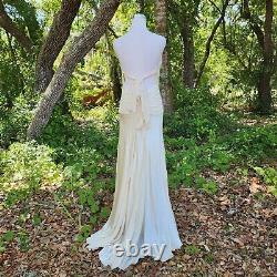 Robe longue en soie ivoire Dina Bar-EL 100% taille Large pour soirée de mariage vintage