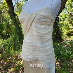 Robe longue en soie ivoire Dina Bar-EL 100% taille Large pour soirée de mariage vintage