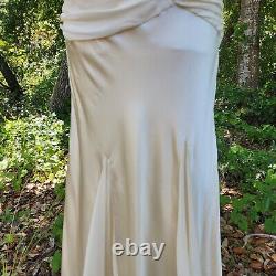 Robe longue en soie ivoire Dina Bar-EL 100% taille Large pour soirée de mariage vintage