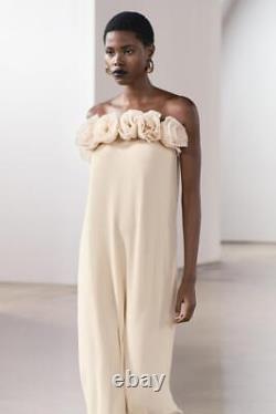 Robe longue en tricot floral Zara Beurre 3920/030 Taille L