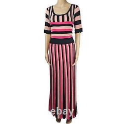 Robe longue en tricot rayé multicolore en viscose pour femme de Taille L de Temperley.