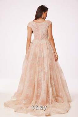 Robe longue rose pâle