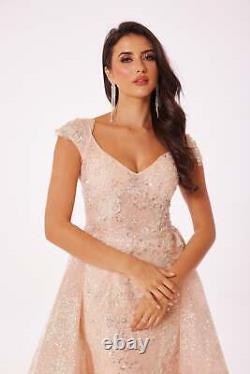 Robe longue rose pâle