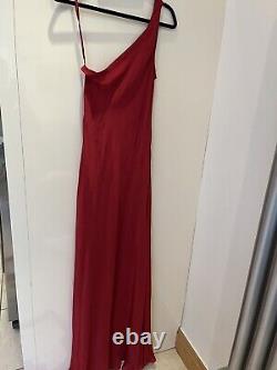 Robe longue une épaule Alexandra Miro ODETTA rouge taille S, M ou L, neuve avec étiquette