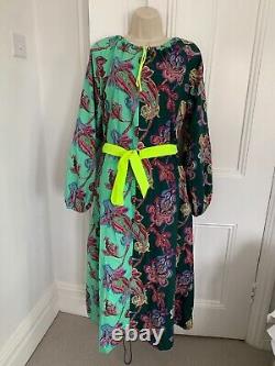 Robe maxi en coton avec ceinture, imprimé paisley. Taille L.