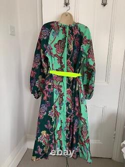 Robe maxi en coton avec ceinture, imprimé paisley. Taille L.