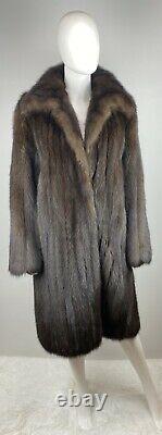 Russian Sable Real Fur Full Length Coat Jacket Taille M-l 6-10