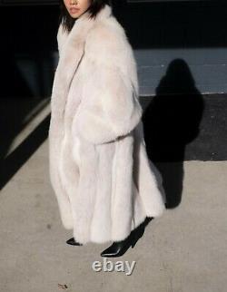Silky Full Length Blush Fox Fur Cat Belles Manches Pearl Couleur