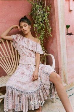 Sort & The Gypsy Free People Zahara Rosewater Floral Rose Jupe Mi-longue L Nwt