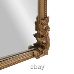 Style Victorien Grand Rectangle D'or Longueur Complète Miroir Mural Pliant 173cm