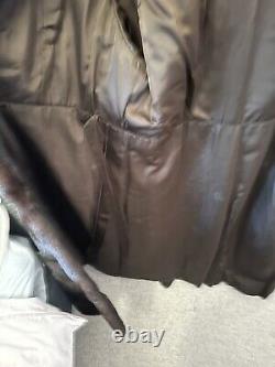 Superbe manteau en fourrure de vison pour femme de la mafia, longueur totale 14-16 UK, authentique et vintage