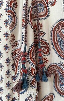 Superbe robe longue en mousseline de coton imprimé à la main Anokhi par un artisan de l'Est en taille L/XL