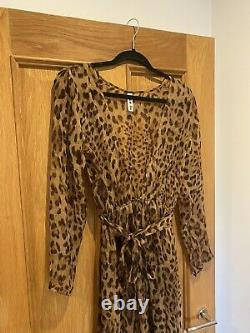 Superbes Femmes Rat & Boa 100% Soie Leopard Animal Imprimer Rafaela Maxi Robe L