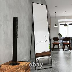 Suspension / Free Standing Full Length Mirror Large Floor Mirror 140x40cm Black Uk