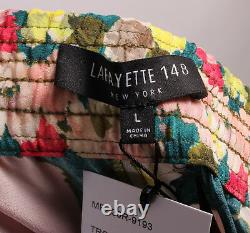 T.n.-o. Lafayette 148 New York Tropic Teal Floral Panteau À Cordons En Soie Grand 498 $