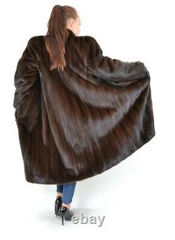 Us1077 Beautiful Mink Fur Coat Full Length Female Skins Size L Nerzmantel