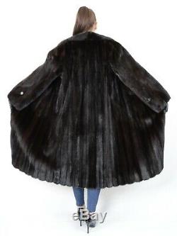 Us2428 Blackglama Ranch Foncé Mink Coat Fur Longueur Ultra-légère En Taille L