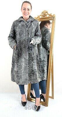 Us3123 Gris Swakara Persan Lamb Fur Coat Full Length Size L Persianer Mantel