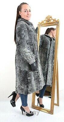 Us3123 Gris Swakara Persan Lamb Fur Coat Full Length Size L Persianer Mantel