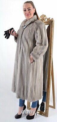 Us4260 Real Sapphire Mink Fur Coat Longueur Totale Ranch Mink L Nerzmantel