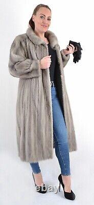 Us4260 Real Sapphire Mink Fur Coat Longueur Totale Ranch Mink L Nerzmantel