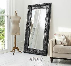Valois Grand Noir Shabby Chic Full Length Wall Leaner Floor Mirror 72 X 38