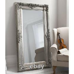 Valois Large Silver Shabby Chic Full Length Wall Leaner Floor Mirror 72 X 38