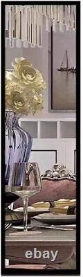 Vertically, Black
<br/>	 <br/>'Dipamkar 52 x 16 Grand Miroir Mural Pleine Longueur avec Cadre Métallique, Horizontal ou Vertical, Noir'