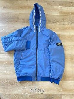 Veste Stone Island en nylon froissé teint avec badge Primaloft-TC bleue XL