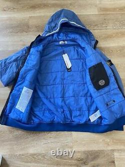 Veste Stone Island en nylon froissé teint avec badge Primaloft-TC bleue XL