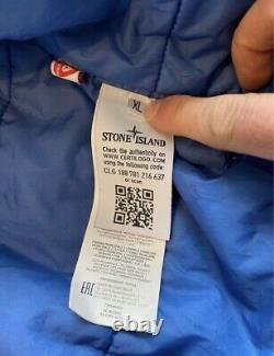 Veste Stone Island en nylon froissé teint avec badge Primaloft-TC bleue XL