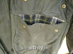 Veste cirée Barbour Border pour homme avec 3 crêtes de longueur complète, taille C42 large