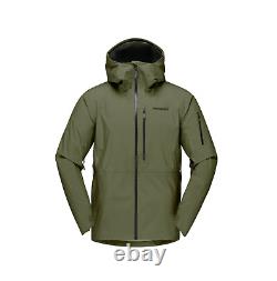 Veste/manteau de ski imperméable NORRONA Lofoten en Gore-Tex, taille Large, vert, neuf avec étiquette, prix de vente conseillé de 549 livres.