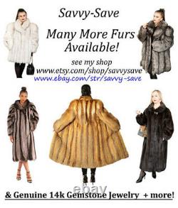 Vidéo! Près De Mint! Med Large Blonde Vison 42 Poitrine Long Fur Coat Fourrure Pleine Longueur