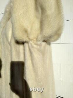 Vidéo! Près De Mint! Med Large Blonde Vison 42 Poitrine Long Fur Coat Fourrure Pleine Longueur