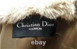 Vintage Authentique Christian Dior Fourrure Brown Long Longueur Manteau De Fourrure Large