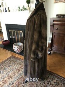 Vintage Christian Dior Mink Fur Coat Designer Brown 50 Full Length Extra Large