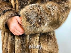 Vintage Grande Mink Beaver Fur Coat Dittrich Rich Furs Ranch Femmes Pleine Longueur