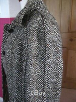 Vintage Ladies Windsmoor Longue Longueur Anglais Mélange Tweed Laine Coat Uk 16 14