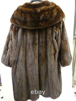 Vintage Long Longueur Complete Marron Mink Fur Coat Veste Alper Furs Chicago Sz Large