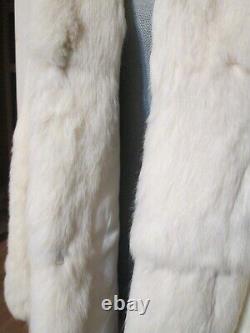 Vintage Real Véritable Lapin Fur Pleine Longueur Longue Crème De Manteau Blanc Grand 12