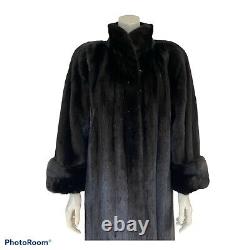 Vintage Valentino Natural Mink Fur Coat Full Length Rich Dark Sable Brown M/l