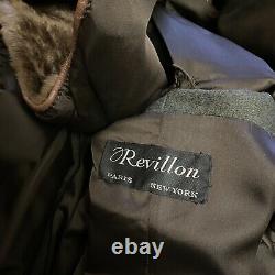 Vtg Revillon Laine Surpoil Coat Full Fur Doublure Vert Grande Longueur Pleine Hiver