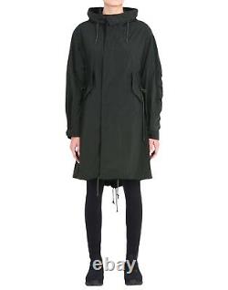 Y-3 Yohji Yamamoto Femmes Veste De Parka Pleine Longueur Coat À Capuche Noir Taille L
